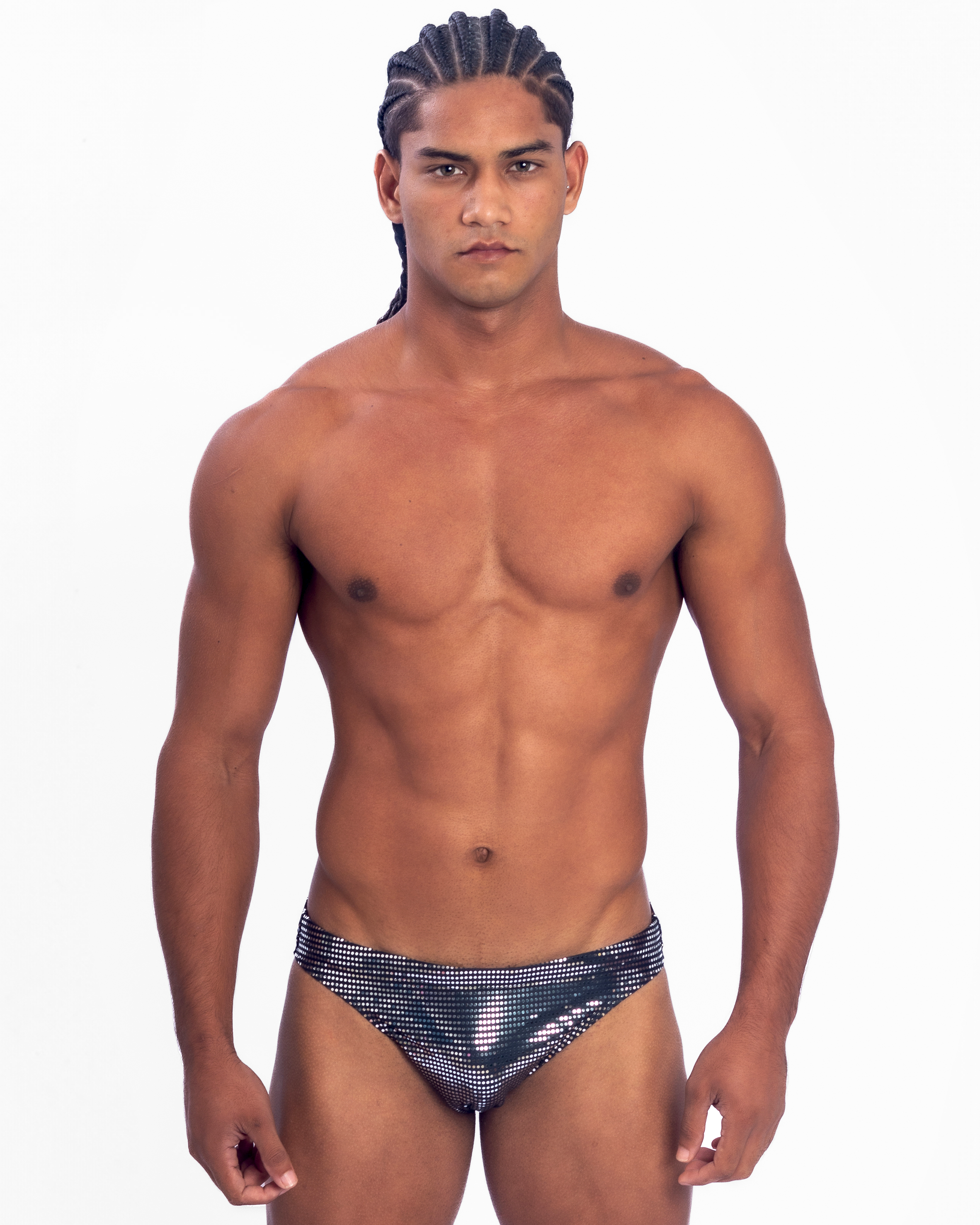 Mirrored Razor Swim Brief - Black