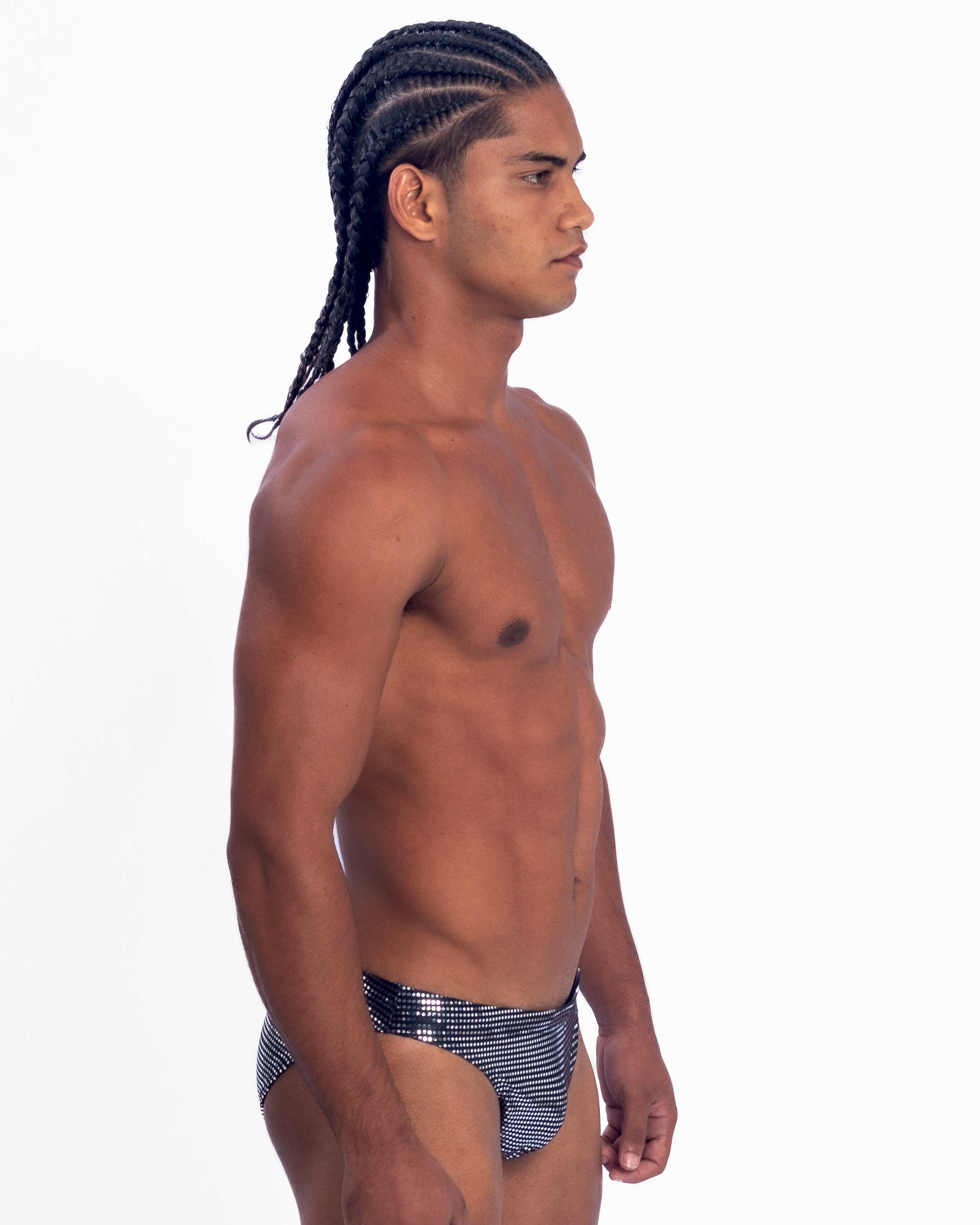 Mirrored Razor Swim Brief - Black