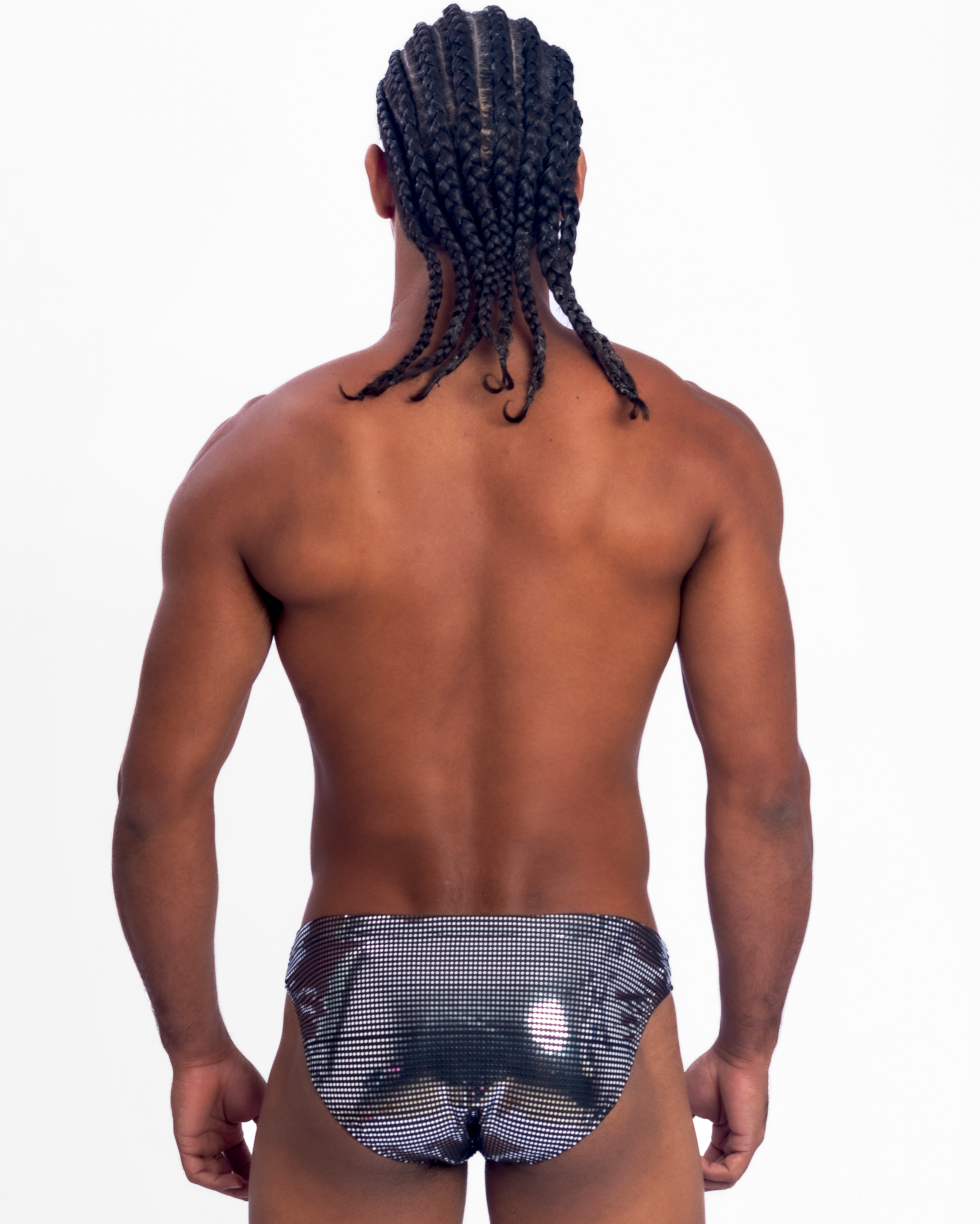 Mirrored Razor Swim Brief - Black