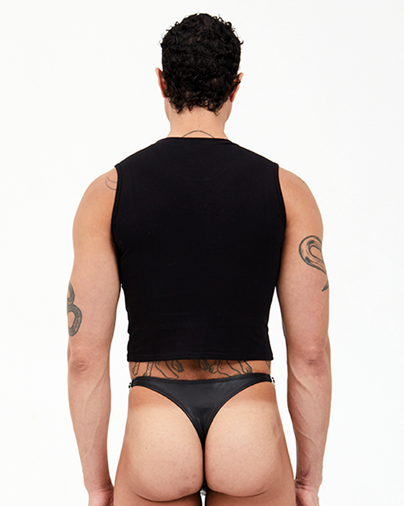 Poison Rhinestone Mid Crop Tank Top