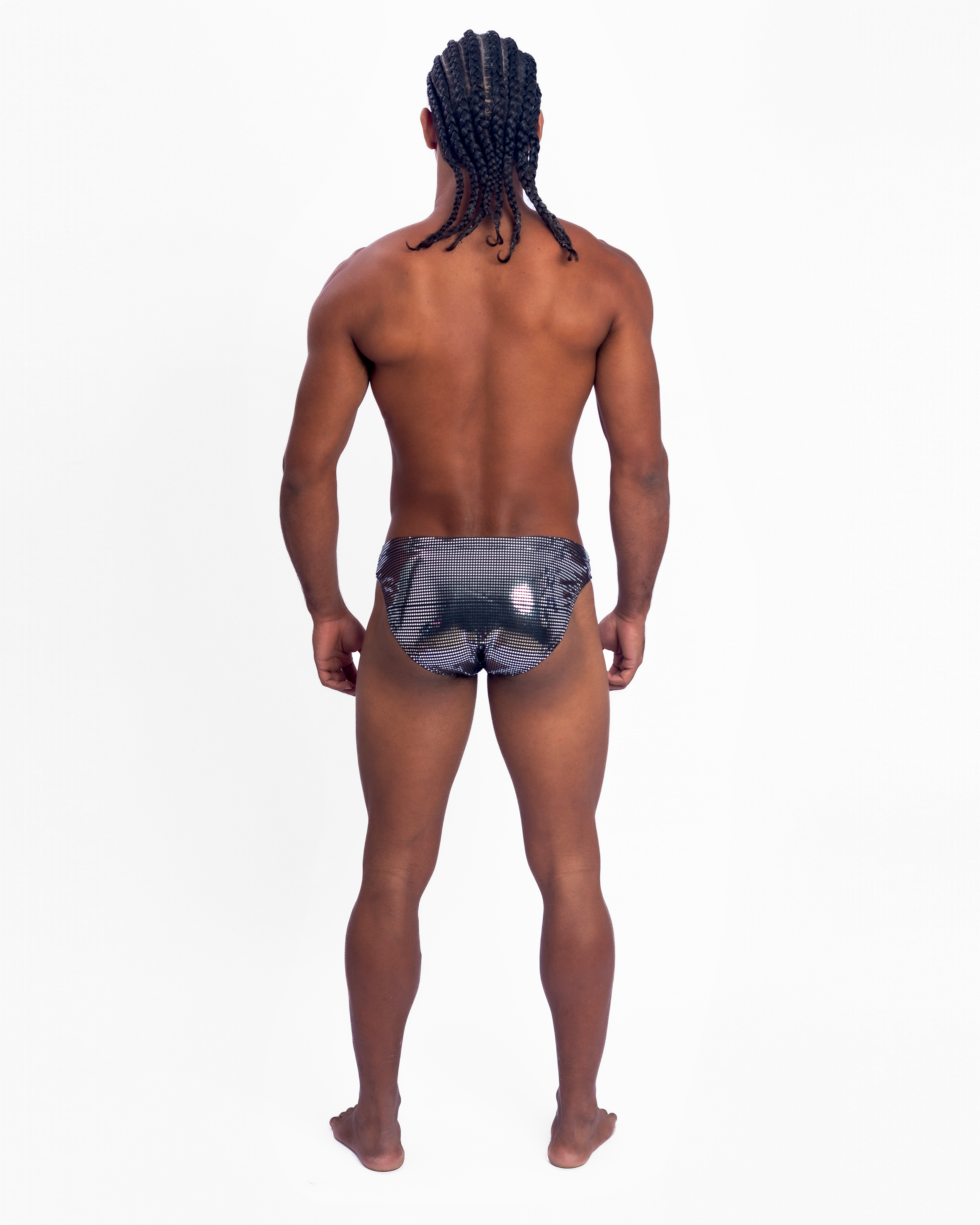 Mirrored Razor Swim Brief - Black