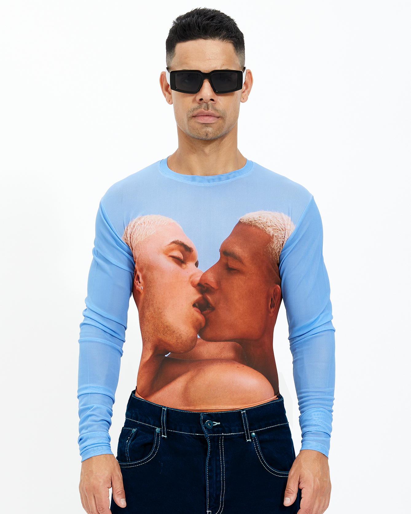 Kiss Mesh muscle fit long sleeve mesh t-shirt