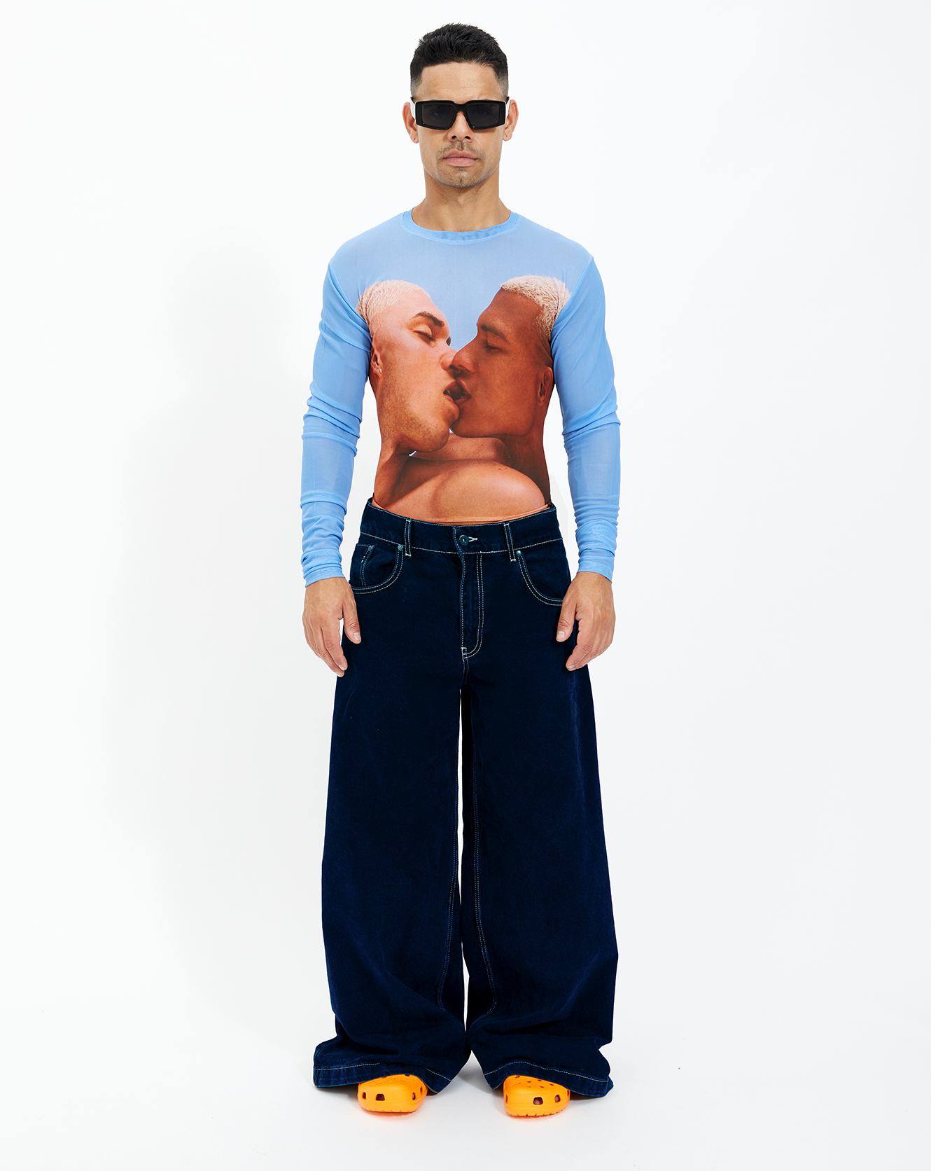 Kiss Mesh muscle fit long sleeve mesh t-shirt