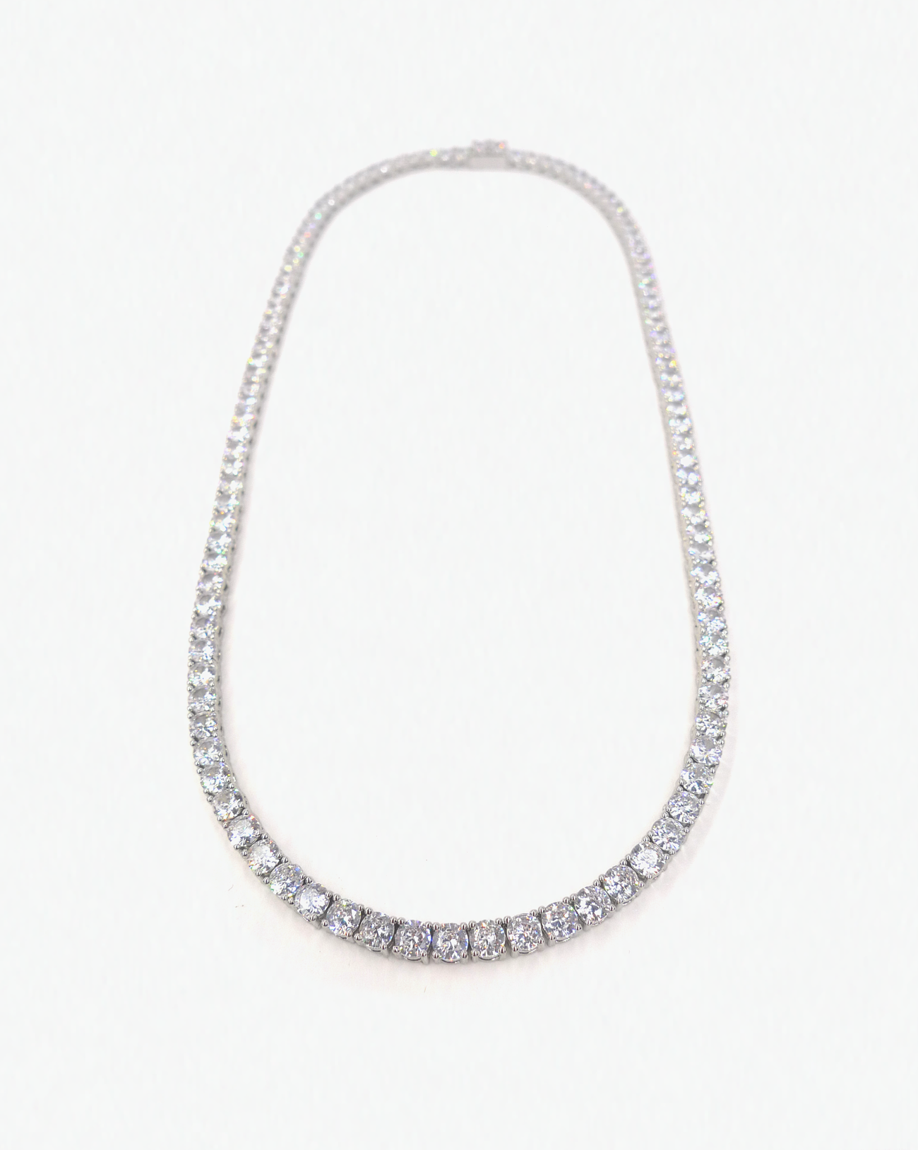 Cheap Silver Dazzling Zircon Necklace Invisible Transparent