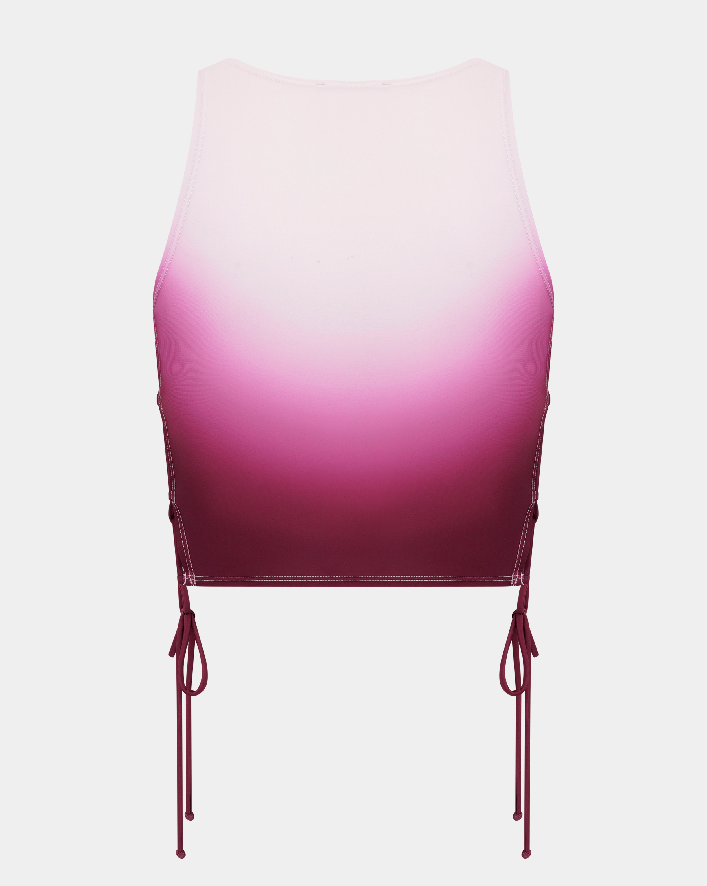 Lace Up Crop Top Pink Gradient
