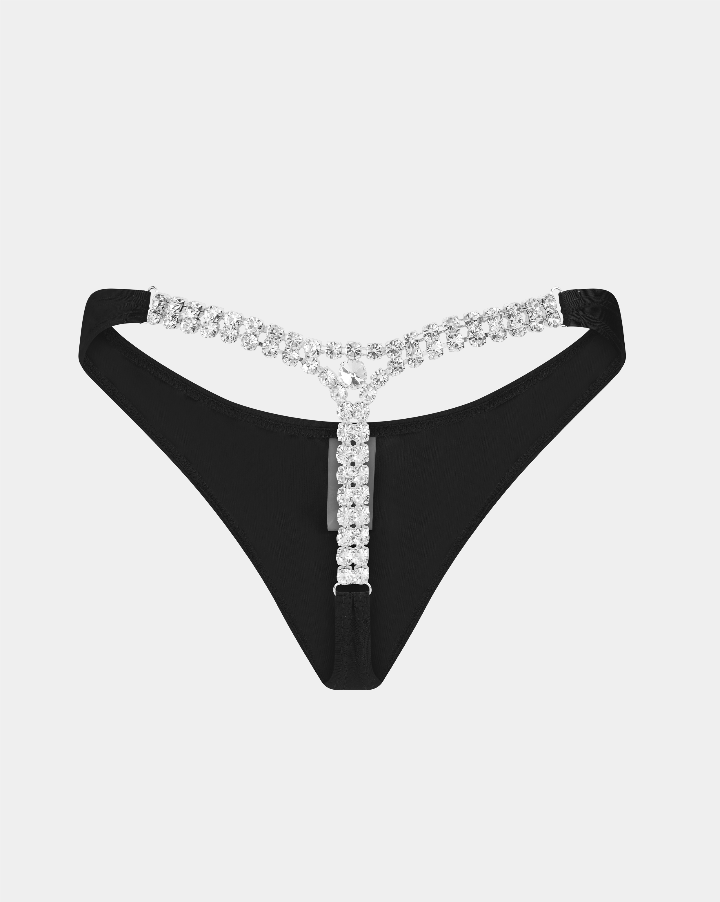 Diamond T-Back Thong - Black