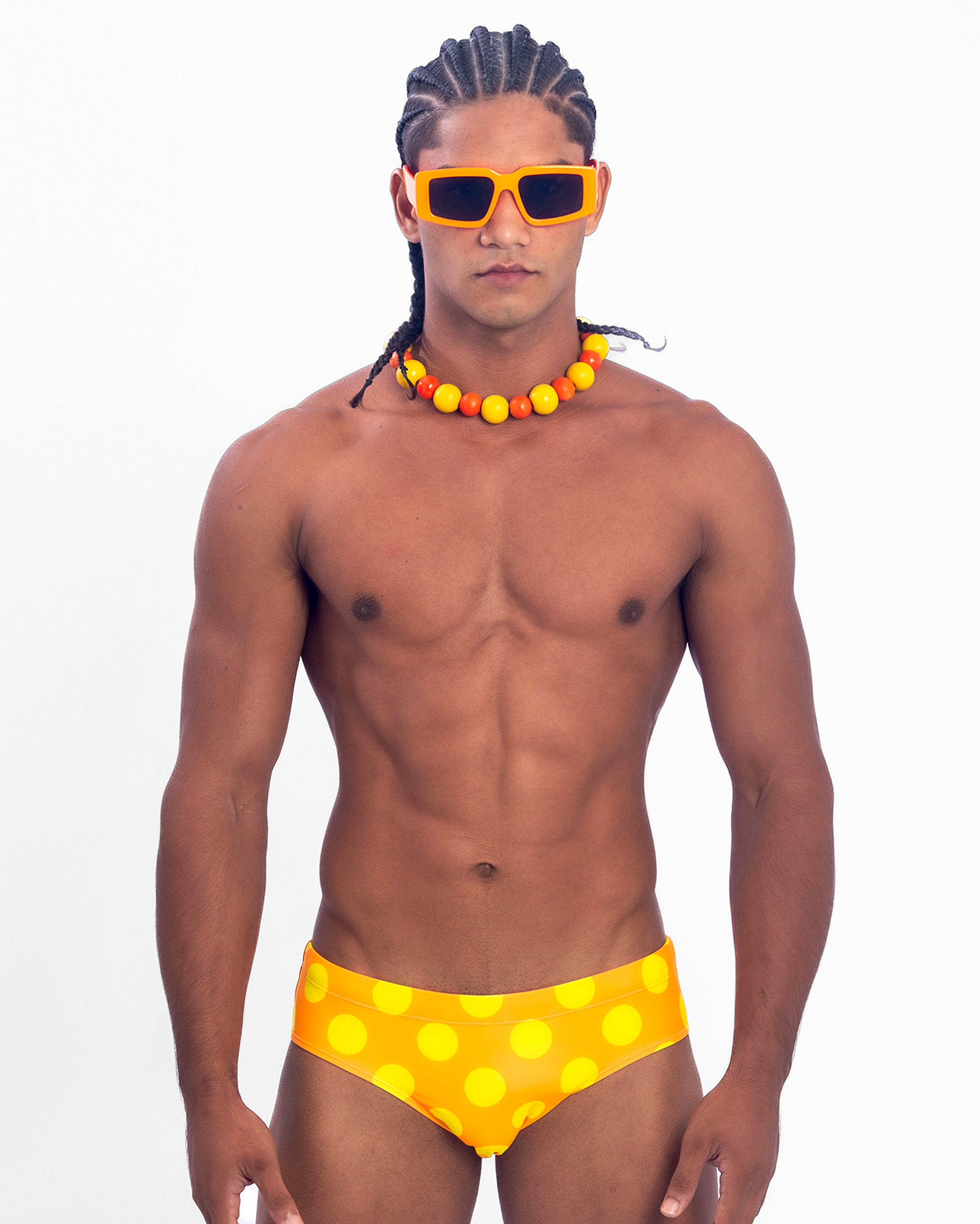 Polka Swim Brief - Orange