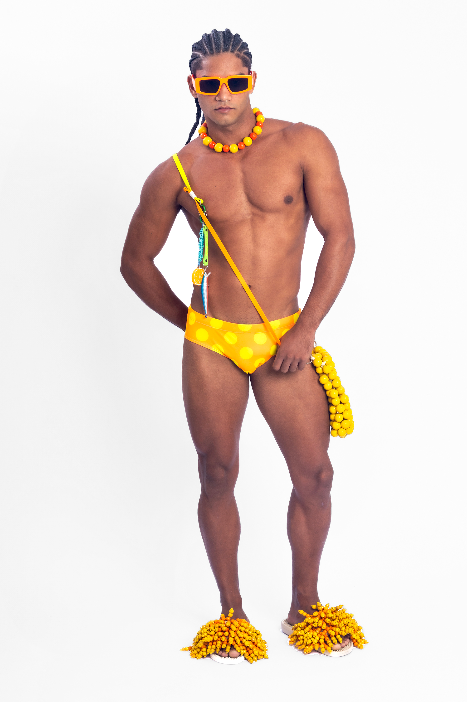 Polka Swim Brief - Orange