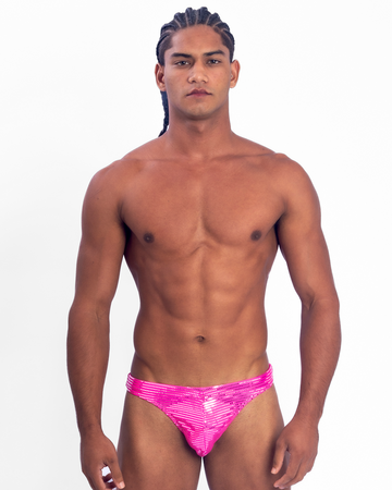 Mirrored Swim Thong - Pink