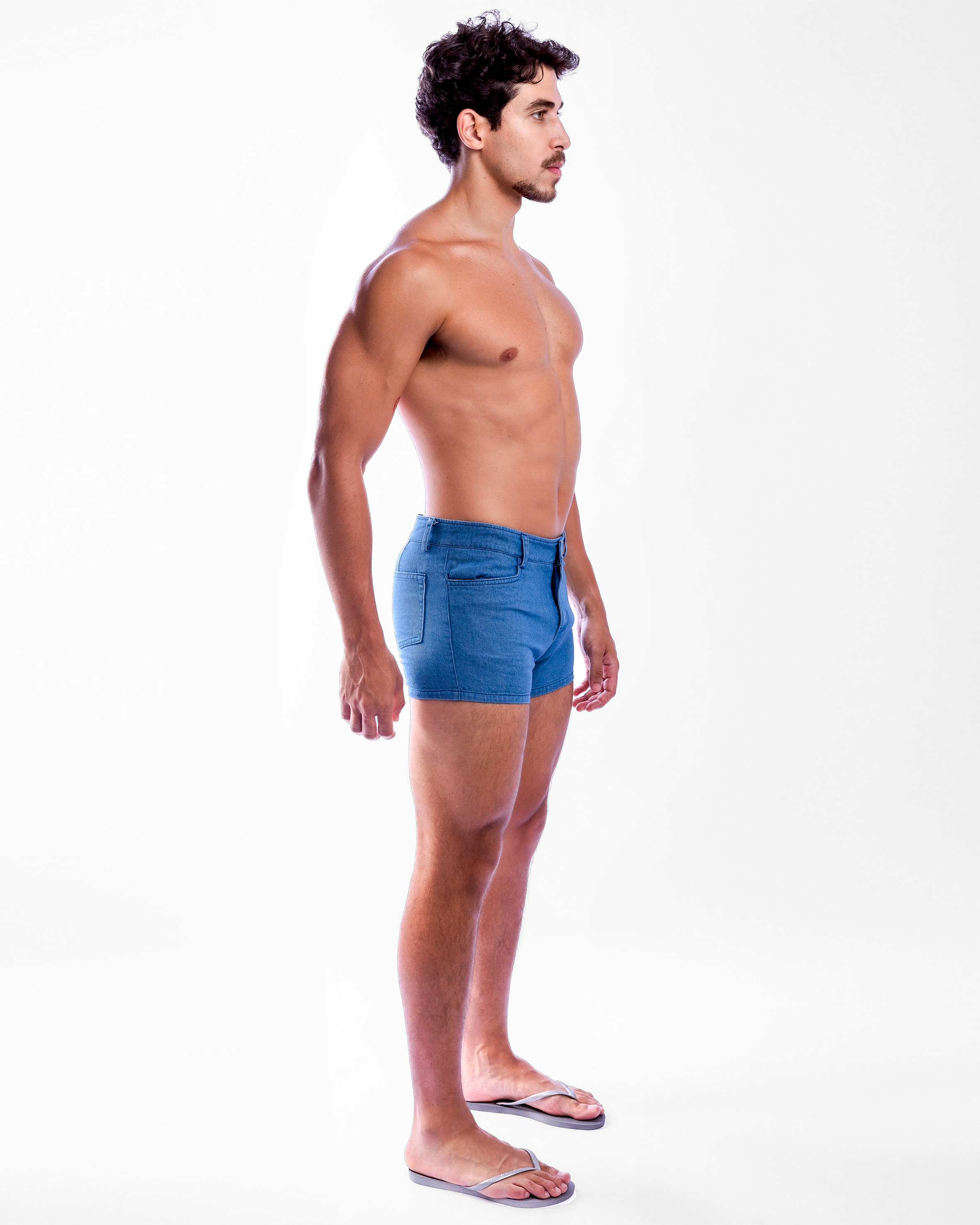 Short Length Denim Shorts - Blue