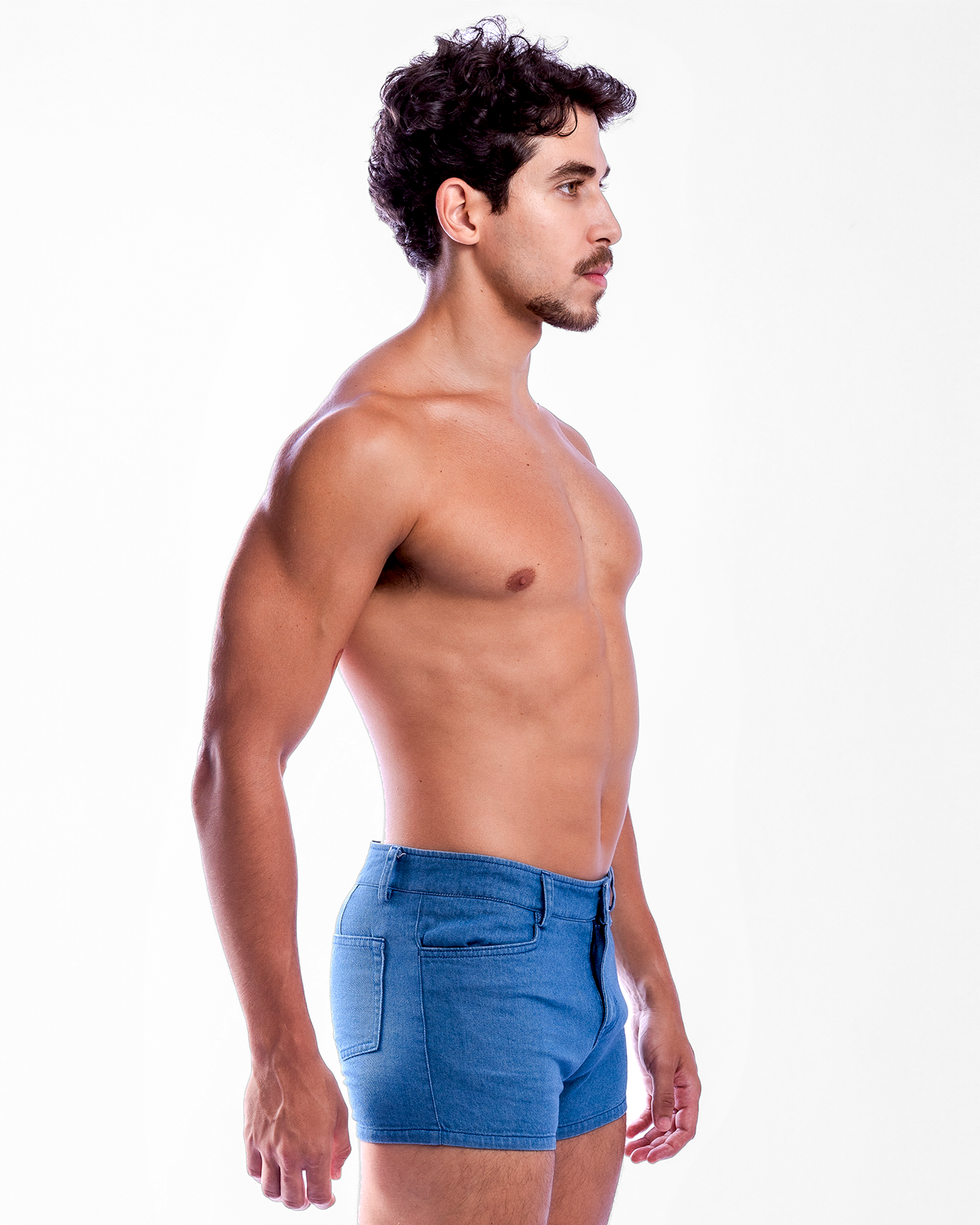 Short Length Denim Shorts - Blue