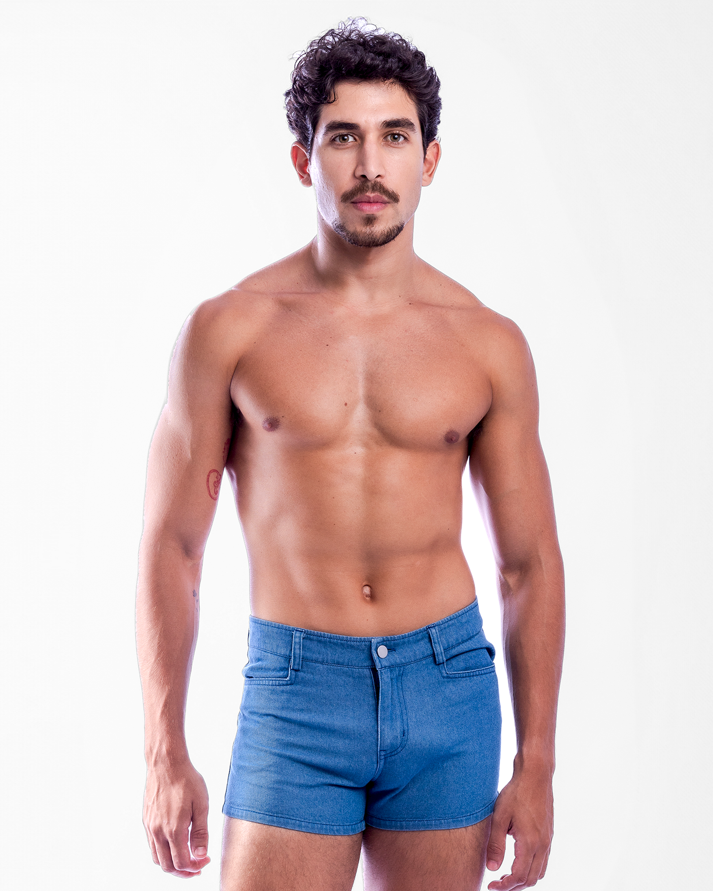 Short Length Denim Shorts - Blue