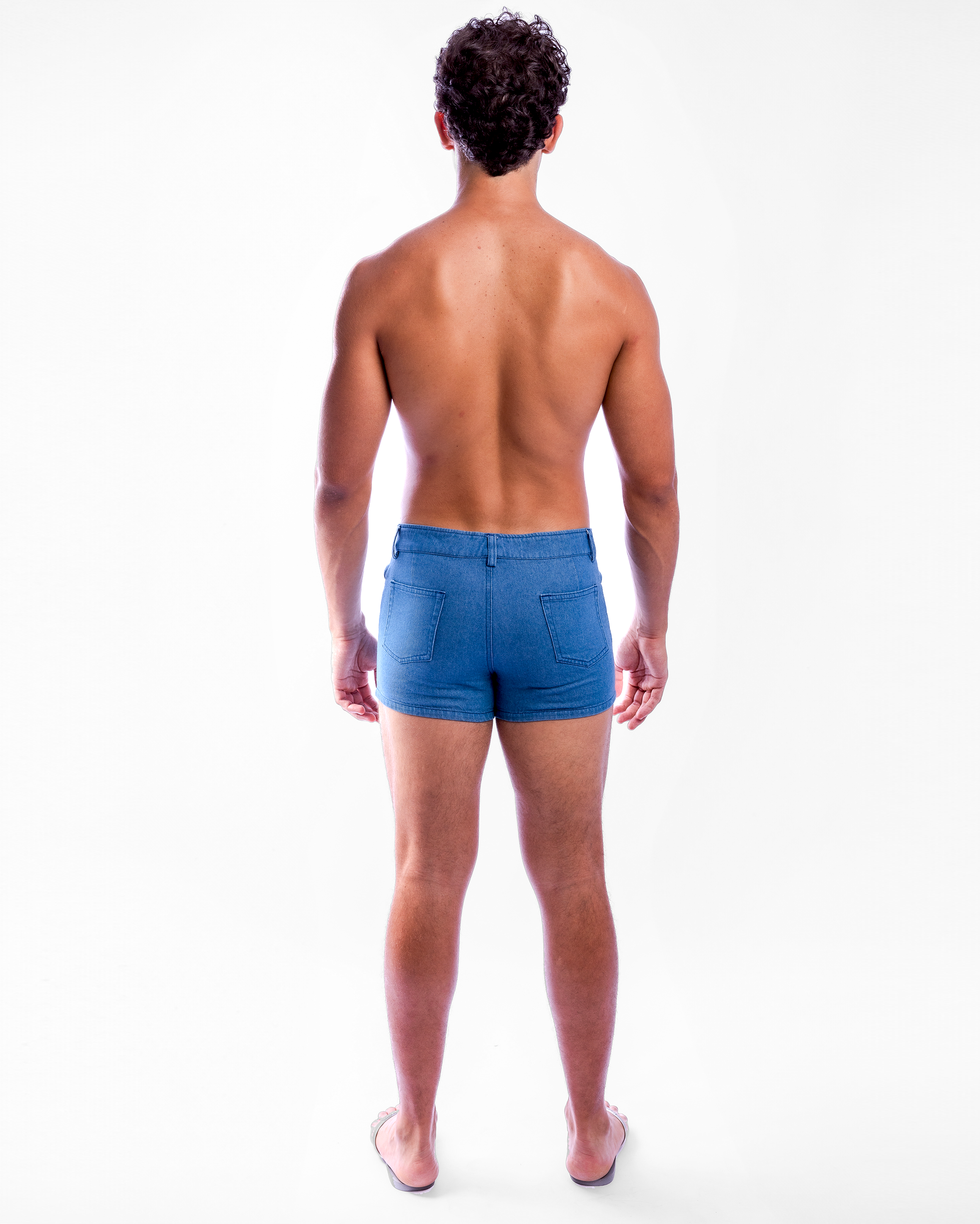Short Length Denim Shorts - Blue