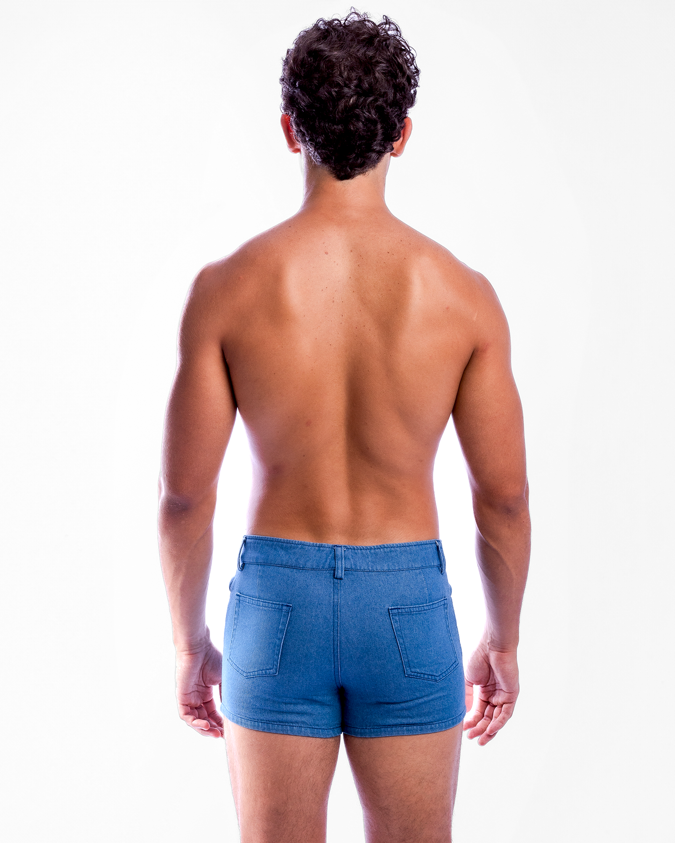 Short Length Denim Shorts - Blue