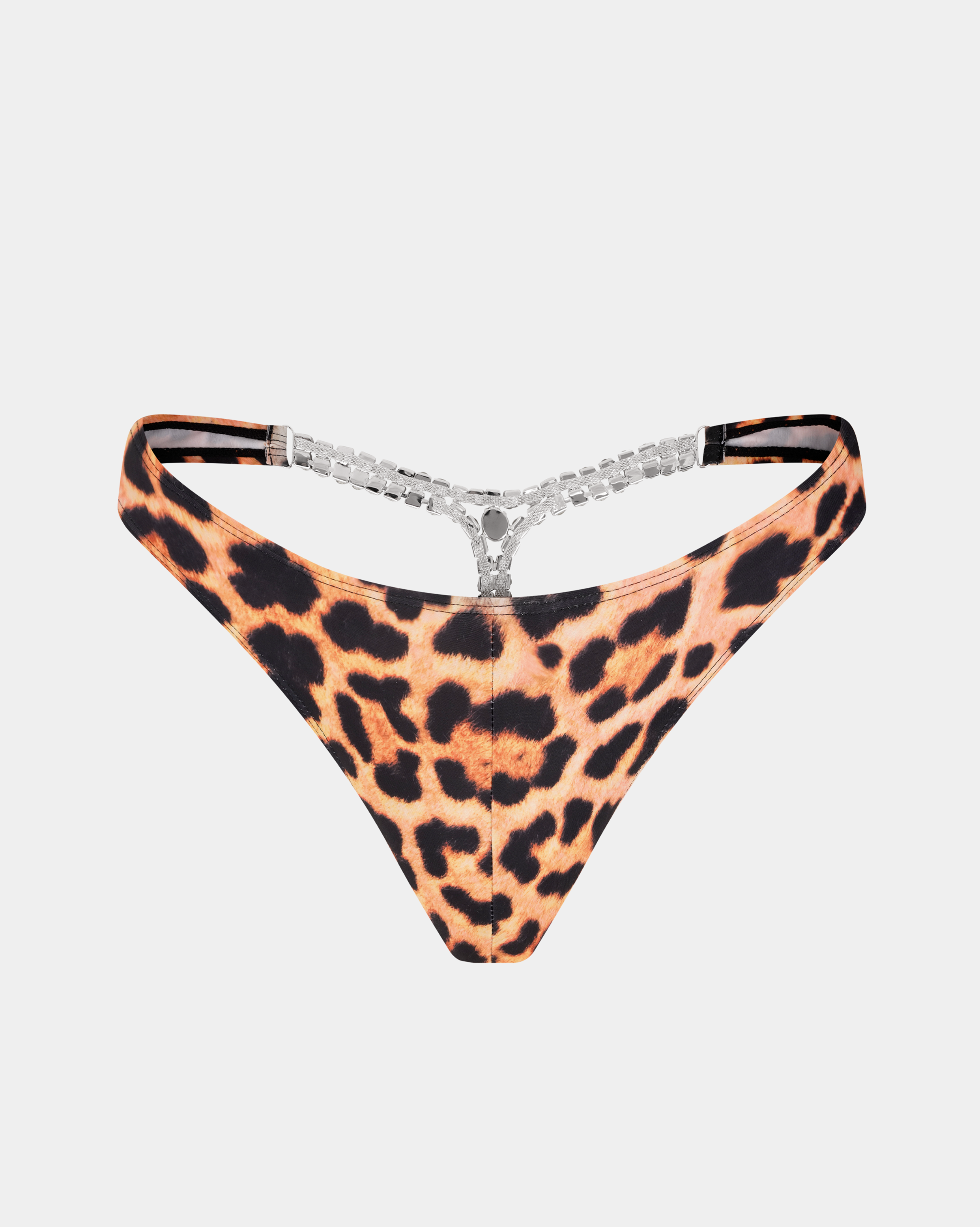 Diamond T-Back Thong in Leopard Print