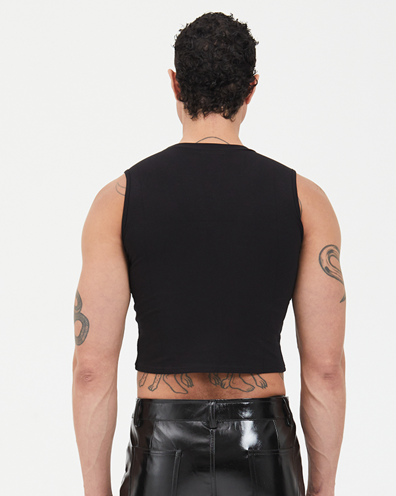 Poison Rhinestone Mid Crop Tank Top