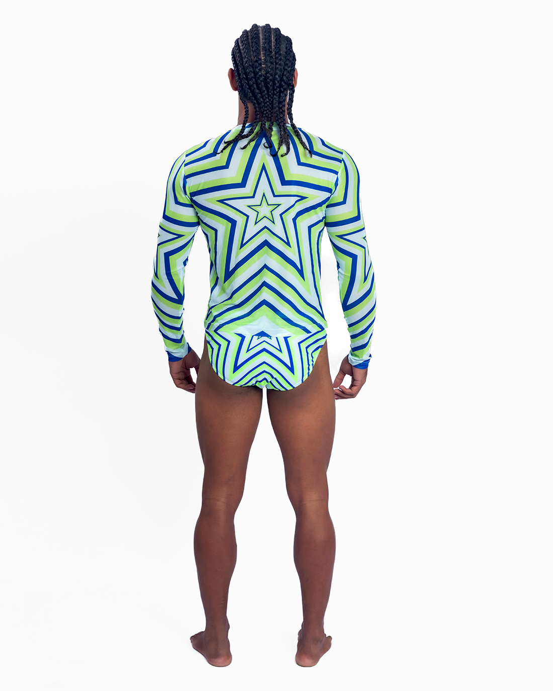 Star Mesh Crew muscle fit long sleeve mesh t-shirt in Green