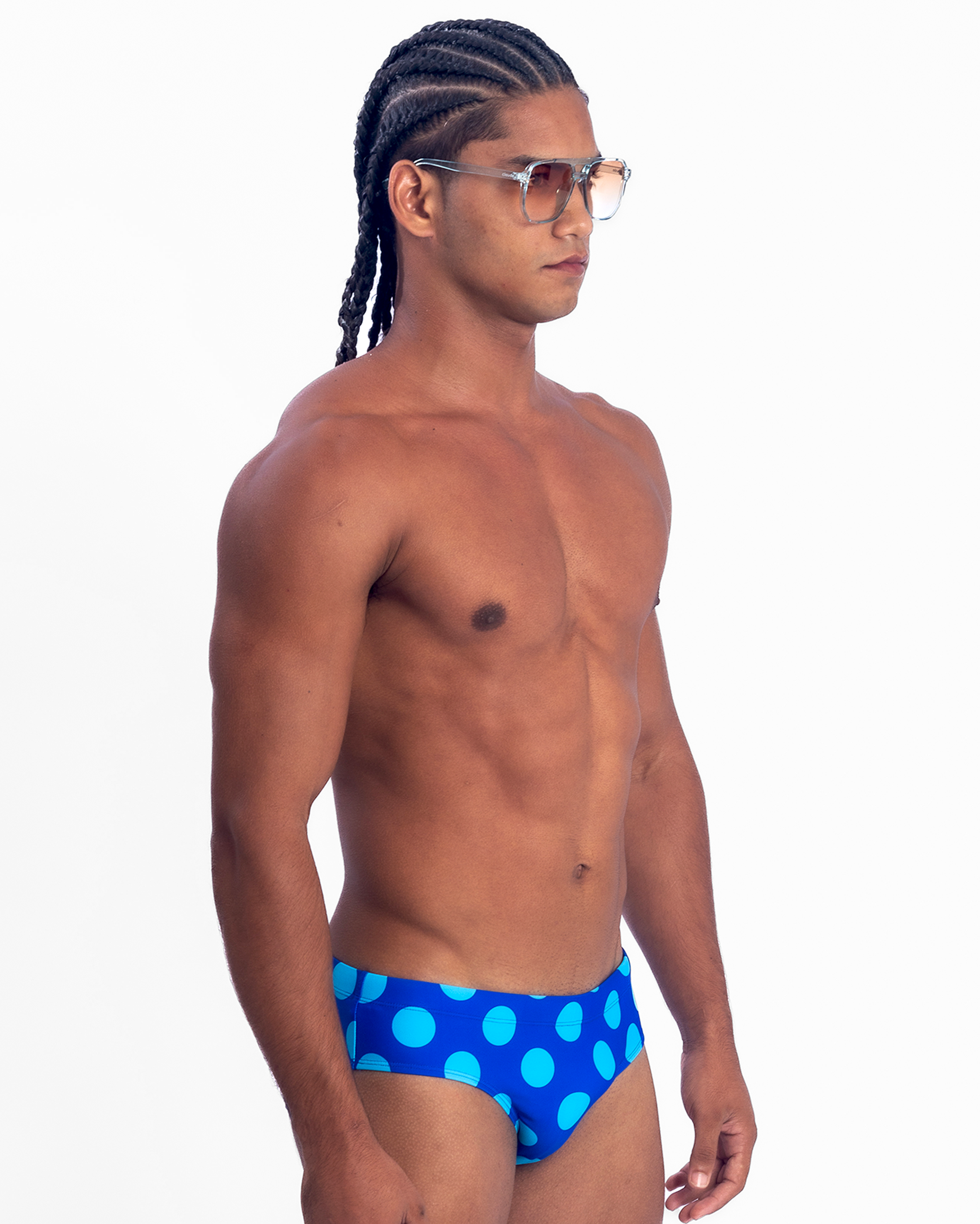 Polka Swim Brief - Blue