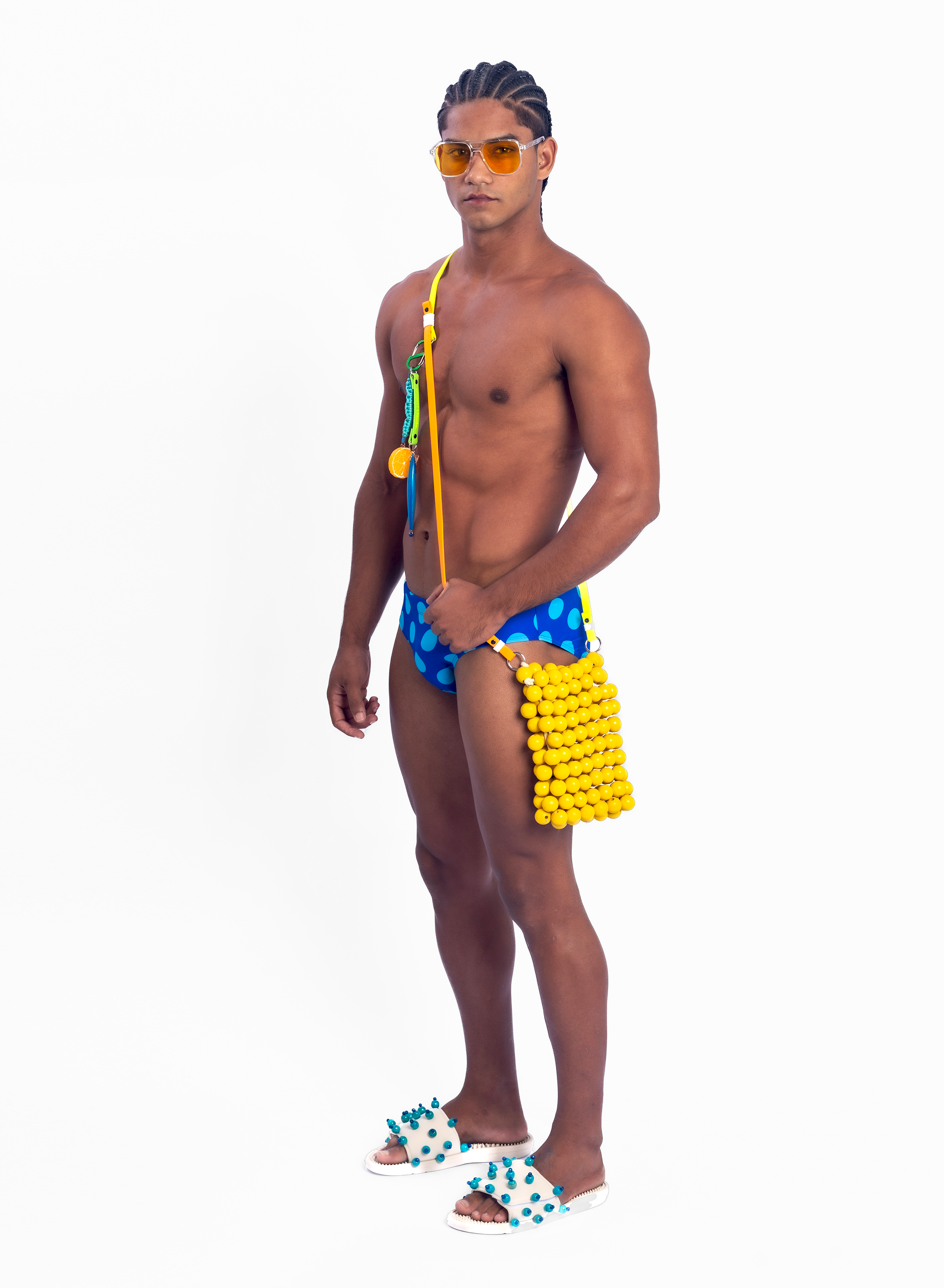Polka Swim Brief - Blue