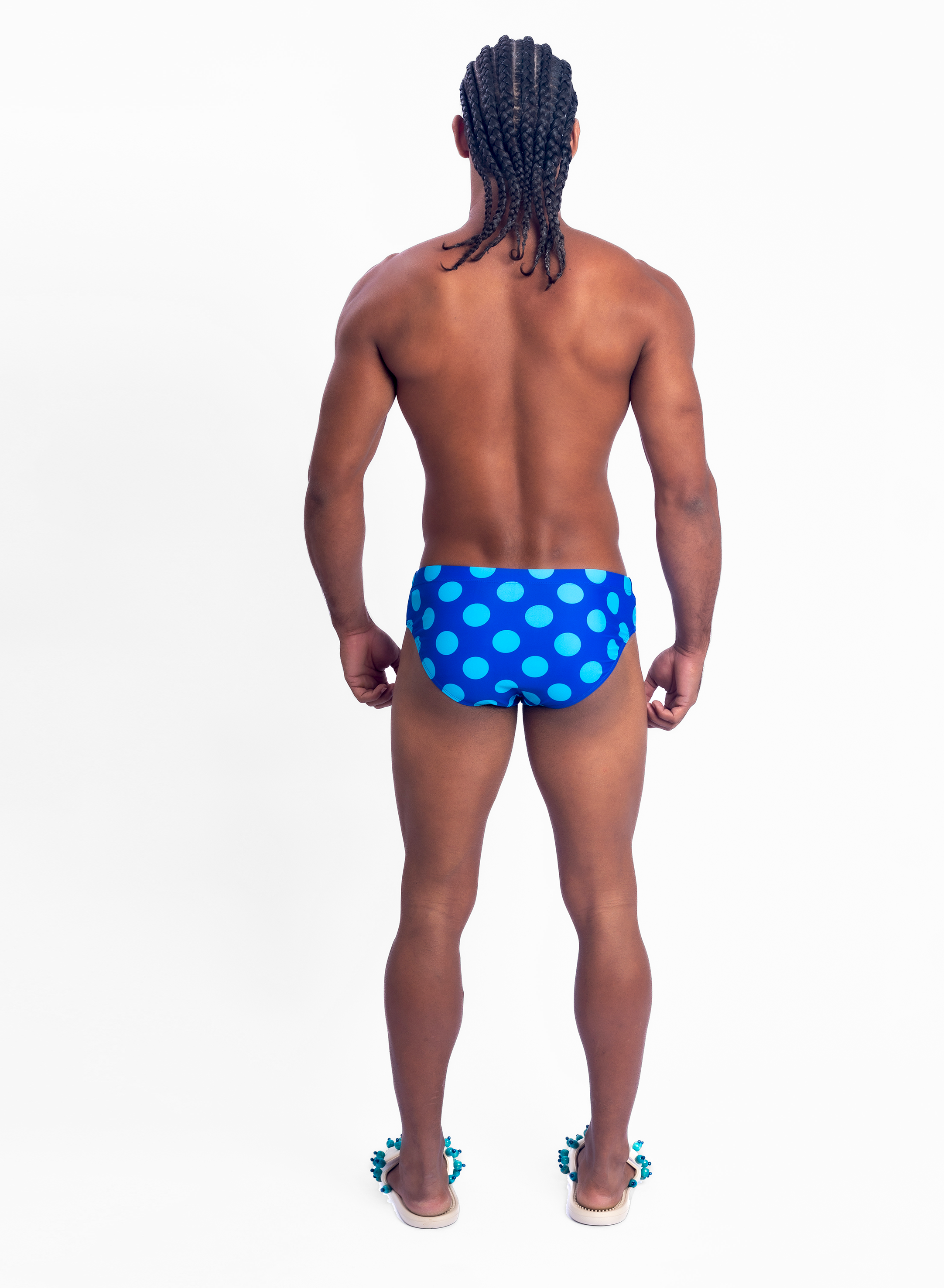 Polka Swim Brief - Blue