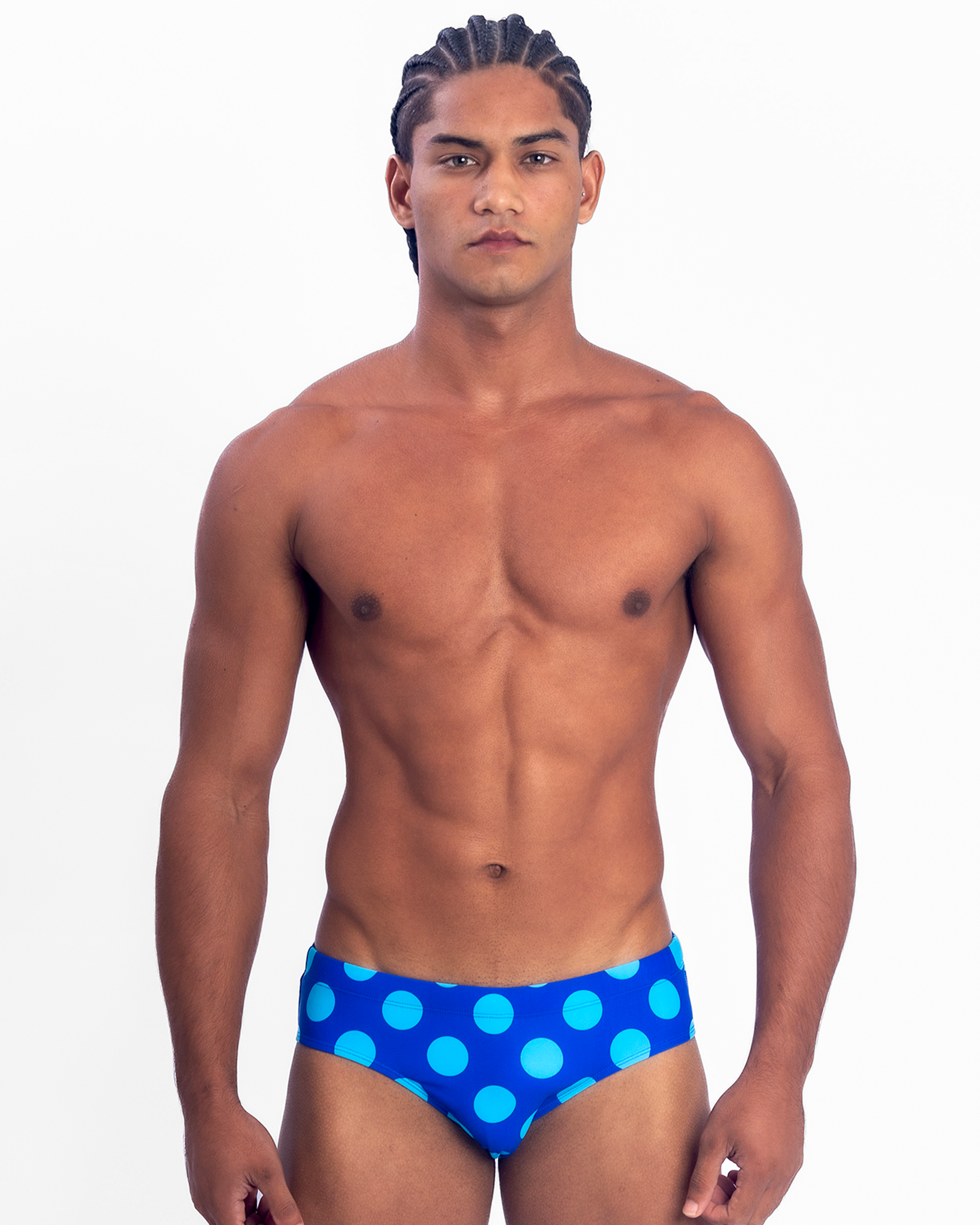 Polka Swim Brief - Blue