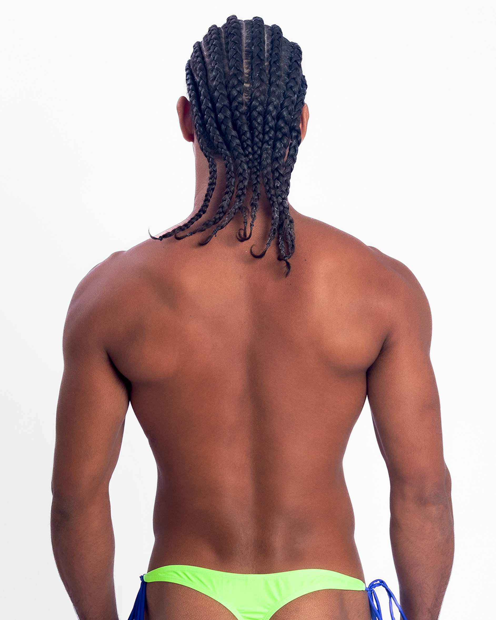 Beaded Side-Tie Mens Swim Thong - Lime Green