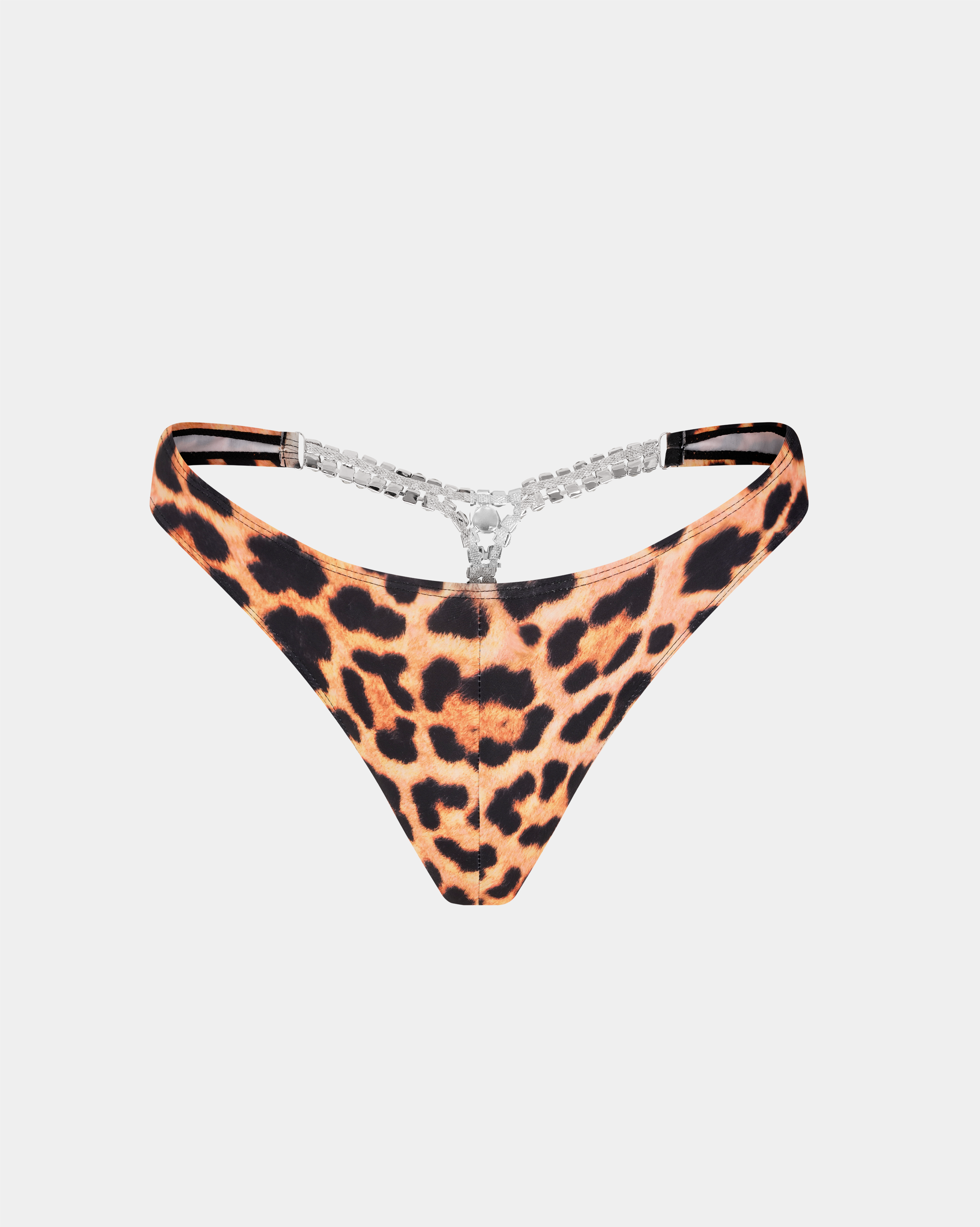Diamond T-Back Thong in Leopard Print