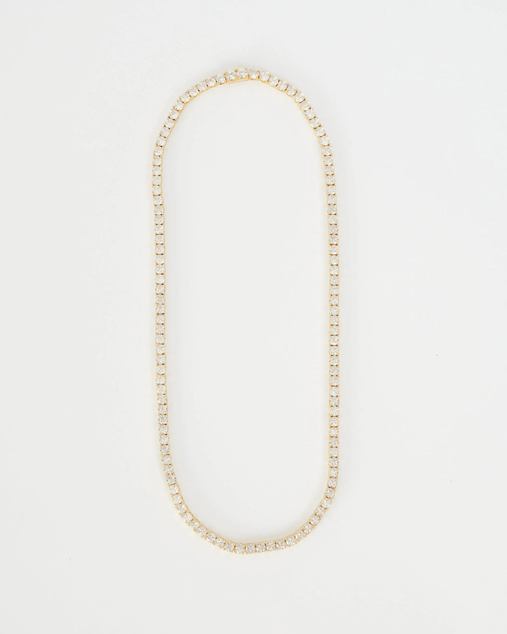 PROJECT CLAUDE Mens Tennis Necklace 18inch AAA Zircons Set In 18kt Gold