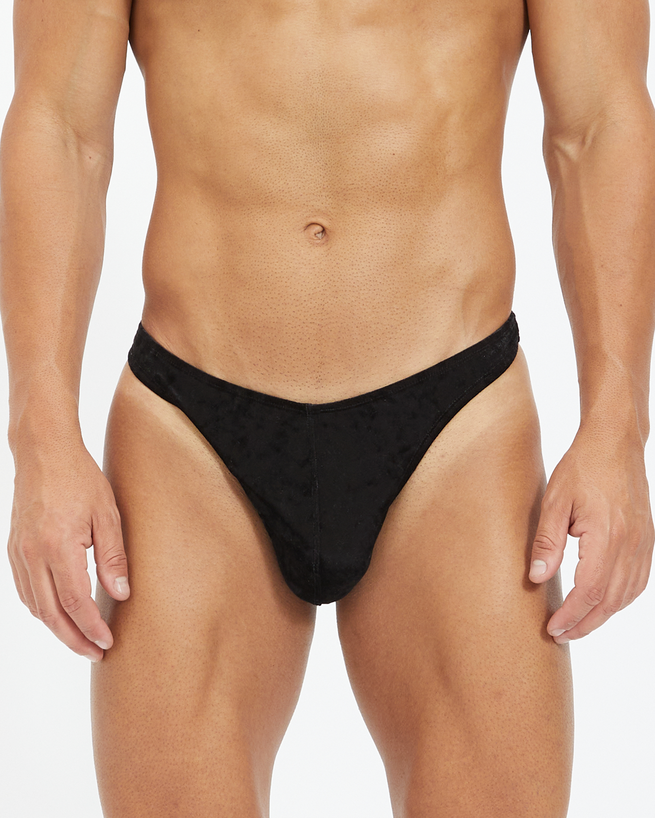 Black Velvet "Crystal Heart" Diamond T-Back Thong