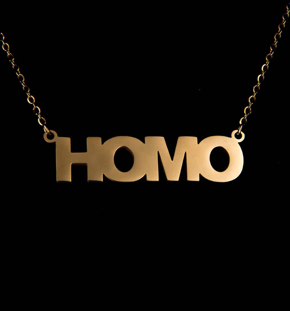 Gold Homo Necklace designed by Project Claude (7604604895451)