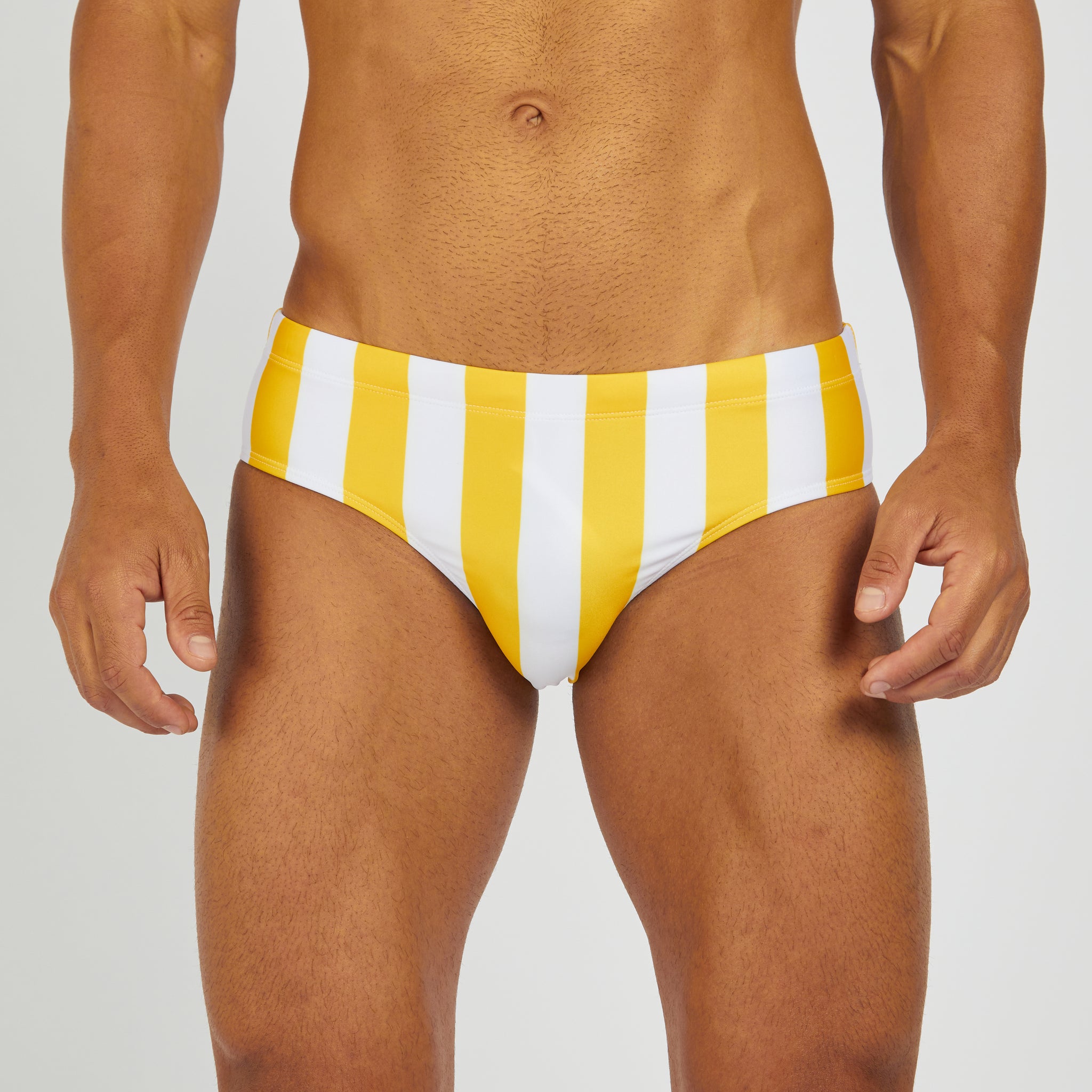 Stripe Swim Brief - Yellow